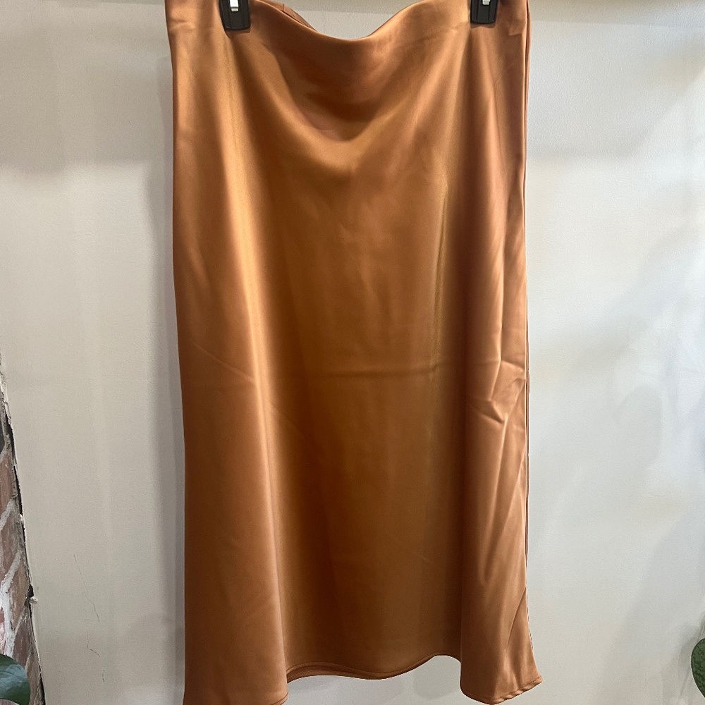 Rachel Zoe satin midi slip skirt new without tags on size 8